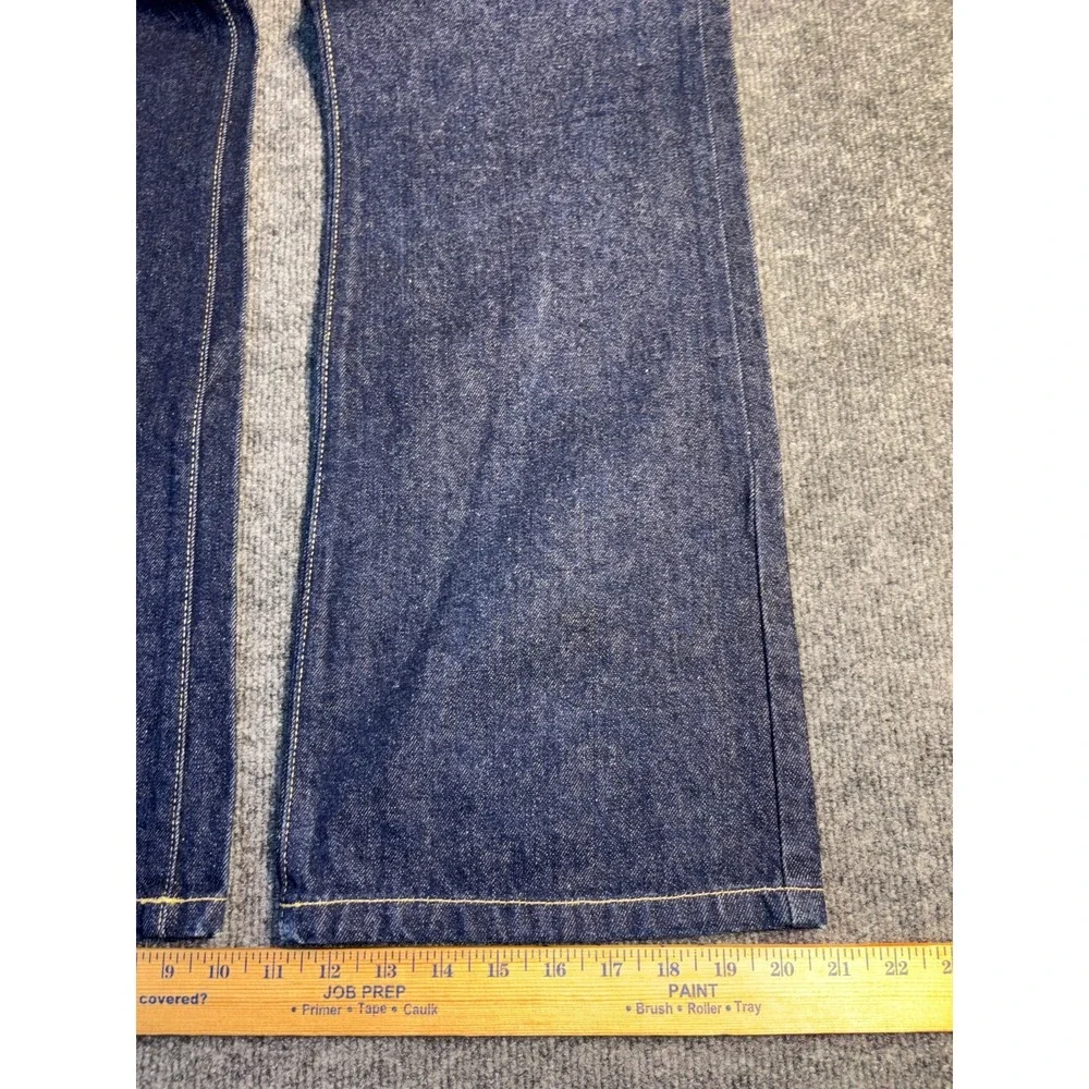 Tommy Jeans Womens 13/30 Blue Denim Mid Rise Straight Contrast Stitch‎ Dark Wash